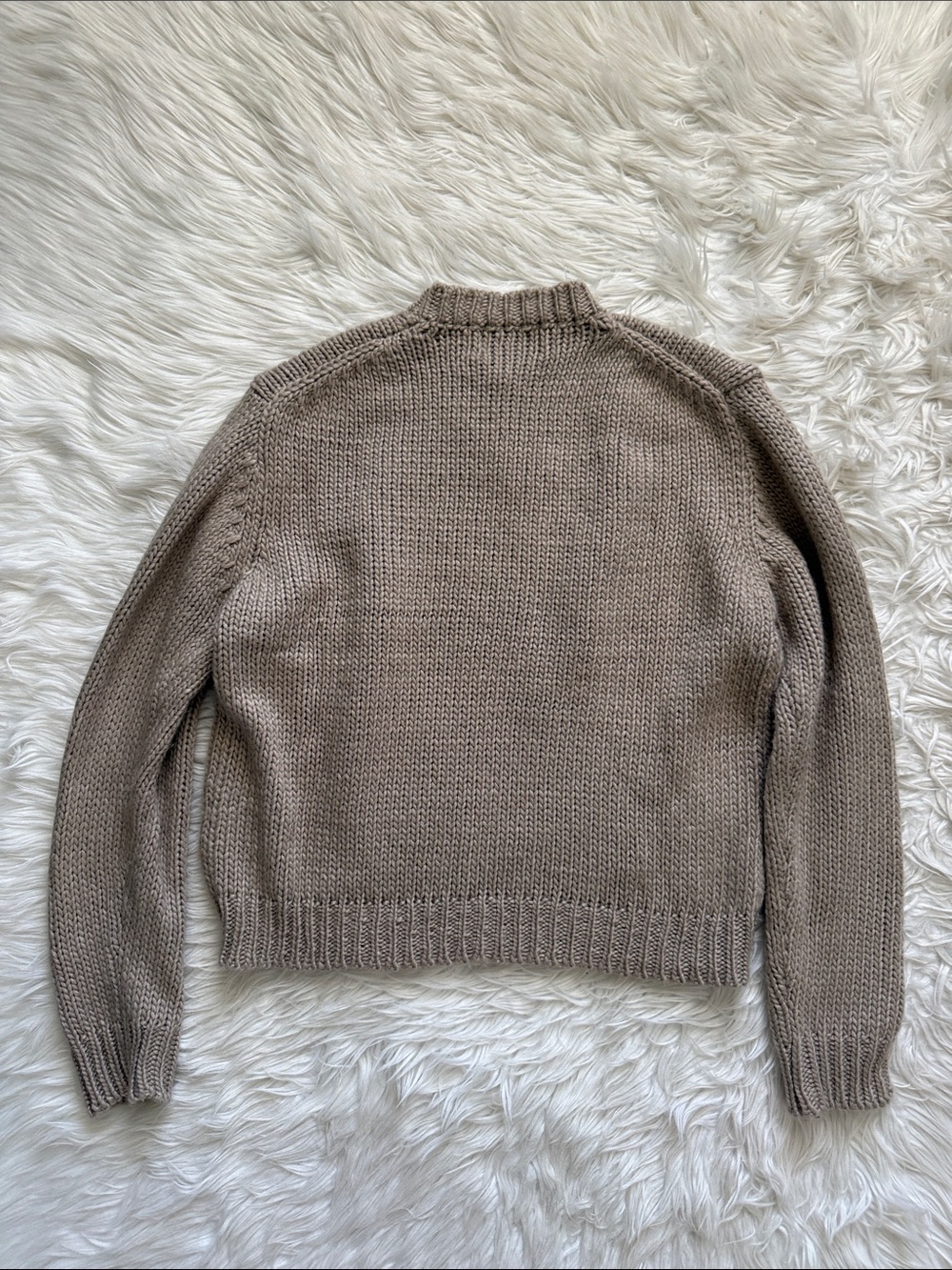 Vuja Dé Beige 100% Wool Knit Sweater Size M-L - Picture 4 of 11